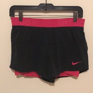 Nike DRI-FIT running shorts (black and pink)